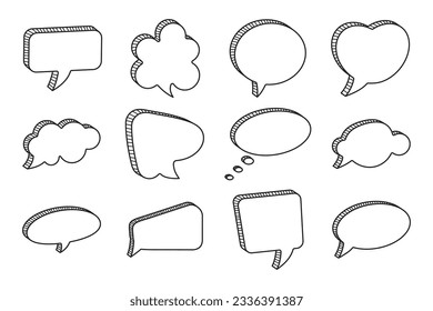 doodle bubble speech comic empty element design