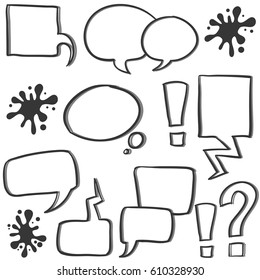 Doodle of bubble speech hand draw