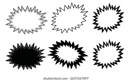 Doodle bubble text starburst hand drawn vintage collection.vector illustration