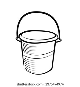 doodle bucket icon outline