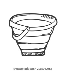Icono de cubo de garrapatas en vector. Icono de cubo dibujado a mano en vector