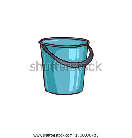 Doodle bucket image. Garden element. Vector hand-drawn image for, stickers, postcards, icons, web.