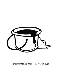 doodle bucket and water vector
