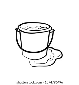 doodle bucket and water vector