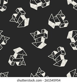 Doodle Building Blocks seamless pattern background