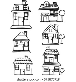 Doodle of building style collection