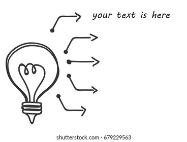 doodle bulb with arrow