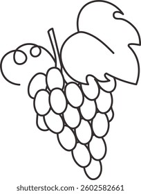 Doodle Bunch Of Grapes Vector Illustration