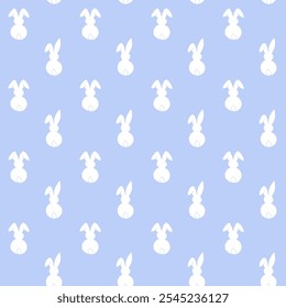 Doodle bunny seamless pattern.  Spring print for wrapping paper, textiles, wallpaper