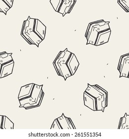 Doodle Burger Box seamless pattern background