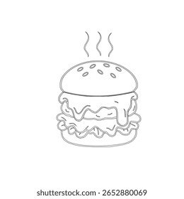 plano de fundo padrão de hambúrguer de doodle. plano de fundo padrão sem emenda de hambúrguer de fast food doodle. padrão sem emenda de hambúrguer em estilo de doodle. Padrão sem emenda de um hambúrguer ou hambúrguer de queijo