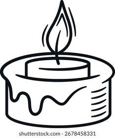 Doodle Ilustración vectorial de vela ardiente