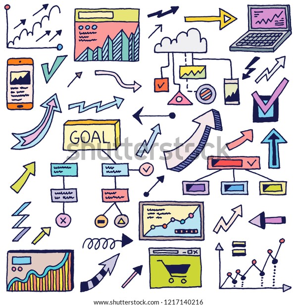 Doodle Business Charts Graphs Hand Drawn Stock Vector Royalty Free 1217140216 Shutterstock 7569