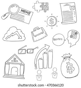 Doodle of Business icon hand draw vector illustration