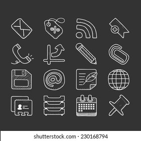 doodle business icon set