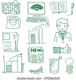 Doodle of business icon set stock vector art