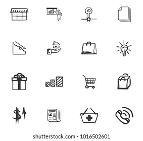 Doodle Business icons set for website design