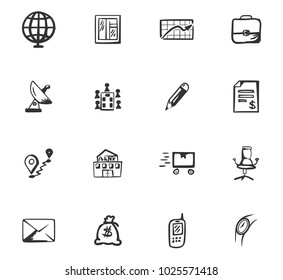 Doodle Business icons set for website design