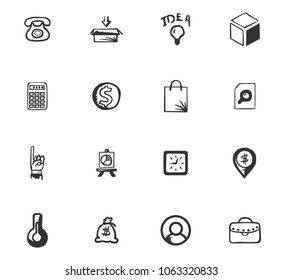 Doodle Business icons set for website design