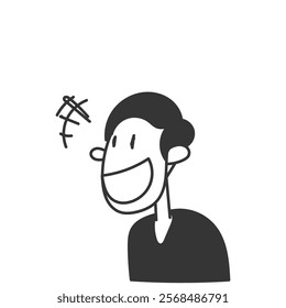 doodle business man avatar laughing illustration