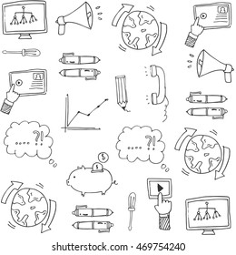 Doodle of business object vector art illustration