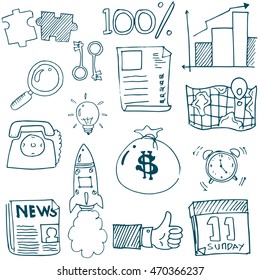 Doodle of business stock collection vector art illustration