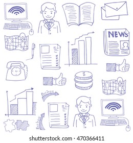 Doodle of business theme sketch vector illustration