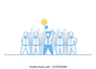 doodle businessman character showing conveyed his idea vector illustration