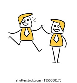 doodle businessman for teamwork concept