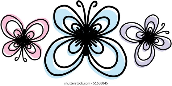doodle butterfly background
