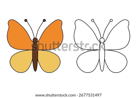 Doodle butterfly coloring pages spring worksheets printable for kids activity, Kindergarten and preschool. Trace and color butterfly printable. Cozy coloring page. Coloring page animal butterfly.