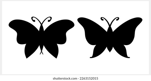 Doodle butterfly icon. Hand drawn line art. Engraving insect animal. Vector stock illustration. EPS 10