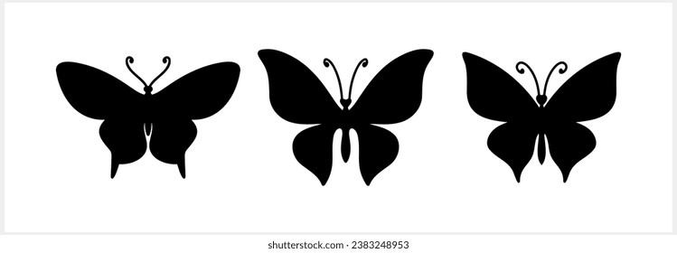 Doodle butterfly icon. Hand drawn line art. Engraving insect animal. Vector stock illustration. EPS 10