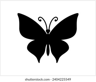 Doodle butterfly icon. Hand drawn line art. Engraving insect animal. Vector stock illustration. EPS 10