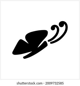 Doodle butterfly icon isolated on white. Stencil art animal. Vector stock illustration. EPS 10