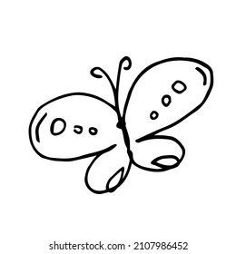 Doodle Butterfly outline icon. linear style sign for mobile concept and web design. Insect simple line vector icon. Symbol, logo illustration. Pixel perfect vector graphics
