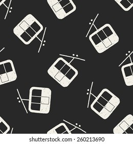 doodle cable car seamless pattern background