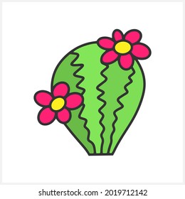 Doodle cactus icon isolated on white. Sketch vector stock illustration. EPS 10