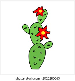 Doodle cactus icon isolated on white. Sketch wilderness clipart. Nature sahara. Vector stock illustration. EPS 10