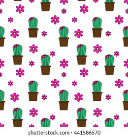 doodle cactus seamless pattern background tree pattern background