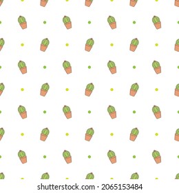 doodle cactuse seamless pattern background
