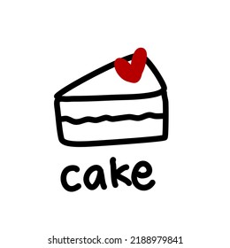 Doodle cake bakery for logo with scribble line