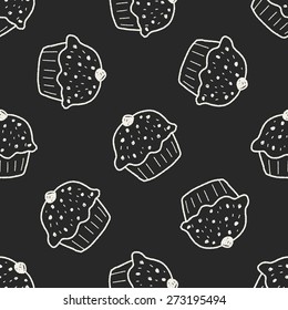 doodle cake seamless pattern background