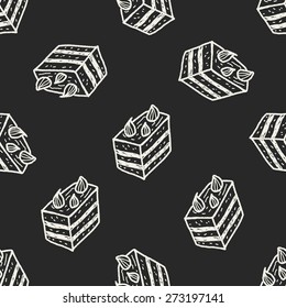 doodle cake seamless pattern background