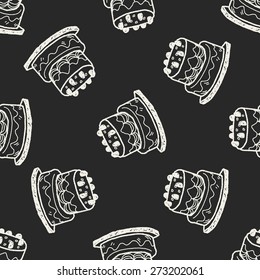 doodle cake seamless pattern background