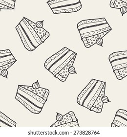 Doodle Cake Seamless Pattern Background