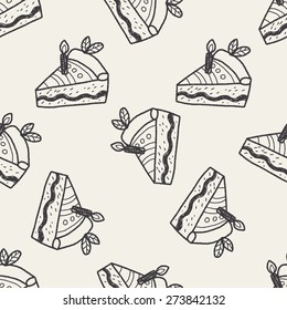 doodle cake seamless pattern background