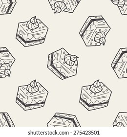 doodle cake seamless pattern background