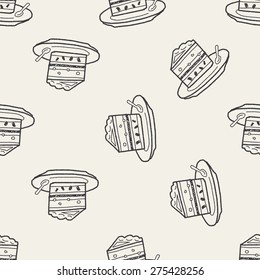 doodle cake seamless pattern background