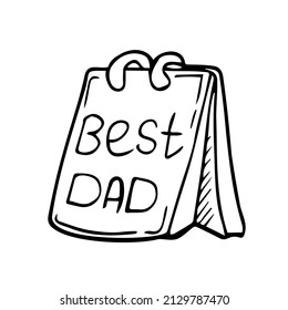 Doodle calendar Best Dad for Fathers day concept. Happy fathers day